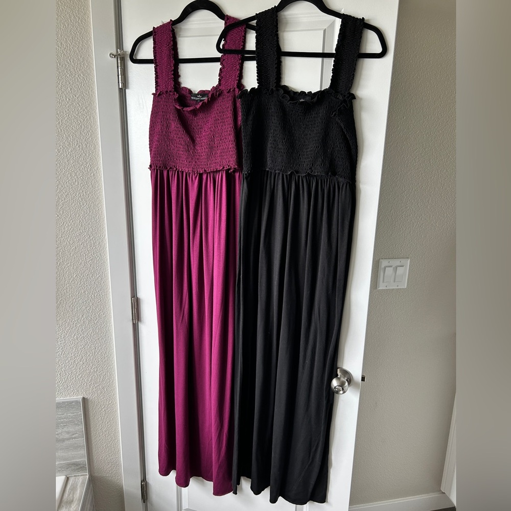 Black and Burgundy Maxi Dresses